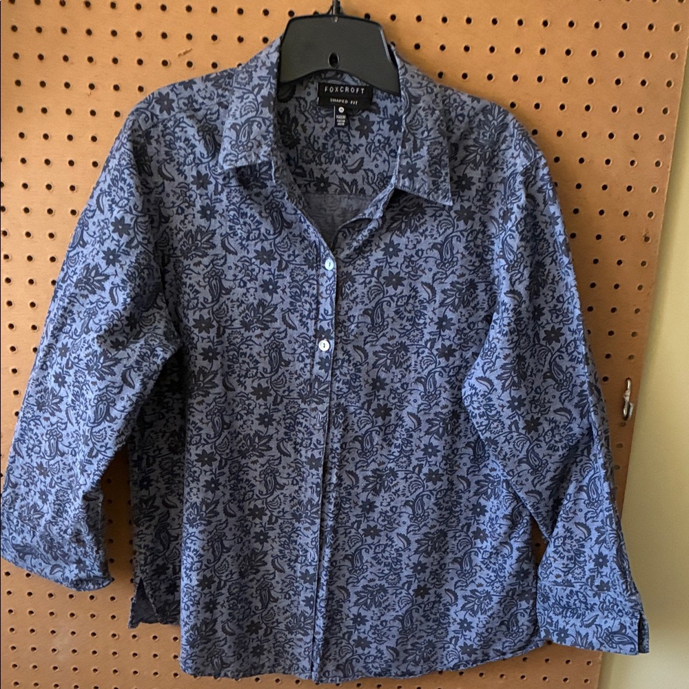 Foxcroft Navy Floral Blouse